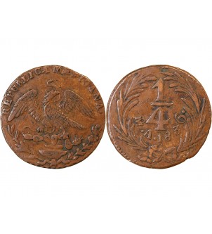 MEXIQUE - 1/4 REAL 1836 MEXICO 2