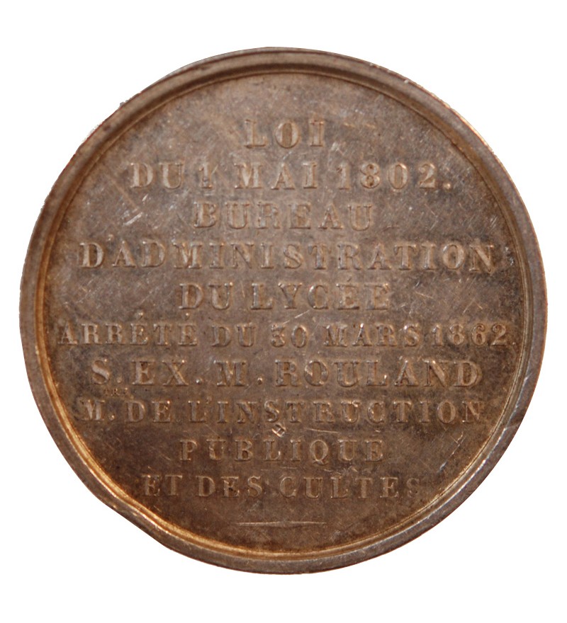 NAPOLÉON III, INSTRUCTION PUBLIQUE ET DES CULTES - MÉDAILLE ARGENT 1862