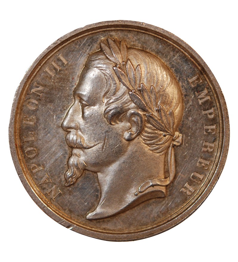NAPOLÉON III, INSTRUCTION PUBLIQUE ET DES CULTES - MÉDAILLE ARGENT 1862