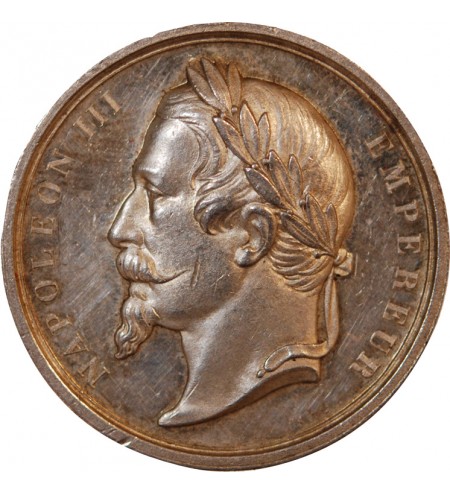 NAPOLÉON III, INSTRUCTION PUBLIQUE ET DES CULTES - MÉDAILLE ARGENT 1862