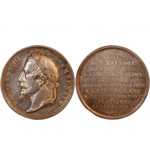 NAPOLÉON III, INSTRUCTION PUBLIQUE ET DES CULTES - MÉDAILLE ARGENT 1862 2