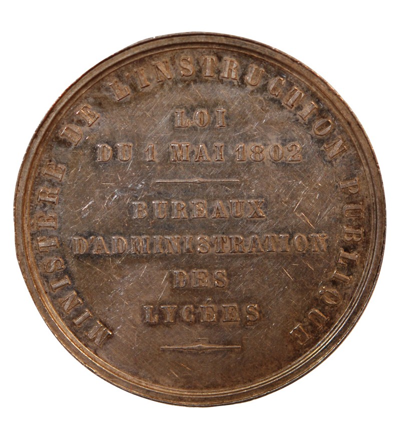 NAPOLÉON III, INSTRUCTION PUBLIQUE ET DES CULTES - MÉDAILLE ARGENT 1862