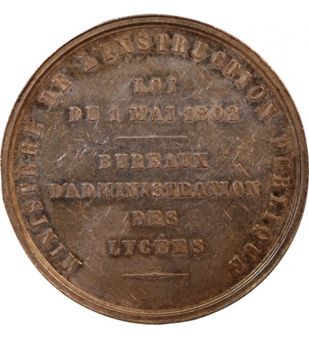 NAPOLÉON III, INSTRUCTION PUBLIQUE ET DES CULTES - MÉDAILLE ARGENT 1862