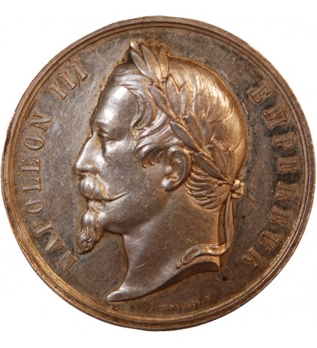 NAPOLÉON III, INSTRUCTION PUBLIQUE ET DES CULTES - MÉDAILLE ARGENT 1862