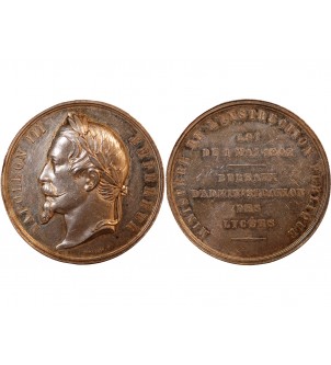 NAPOLÉON III, INSTRUCTION PUBLIQUE ET DES CULTES - MÉDAILLE ARGENT 1862 2