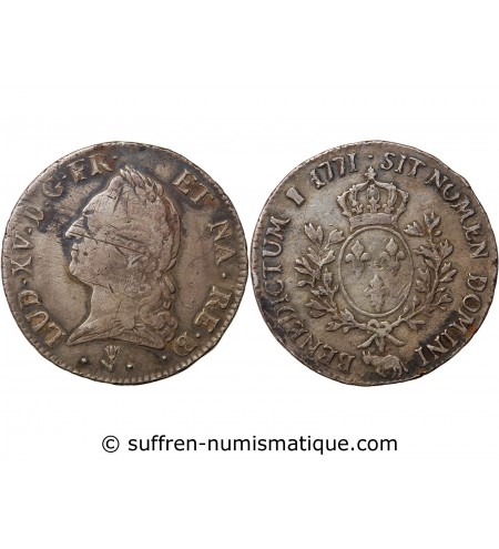 LOUIS XV﻿ - ECU A LA VIEILLE TETE 1771 PAU