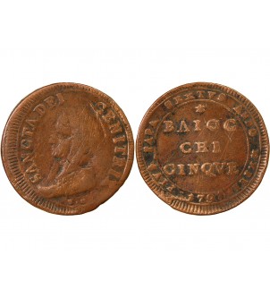 VATICAN, PIE VI - 5 BAIOCCHI 1797 2
