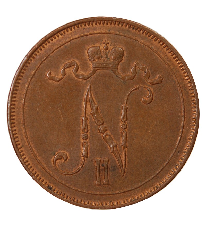 FINLANDE, NICOLAS II - 10 PENNIA 1917