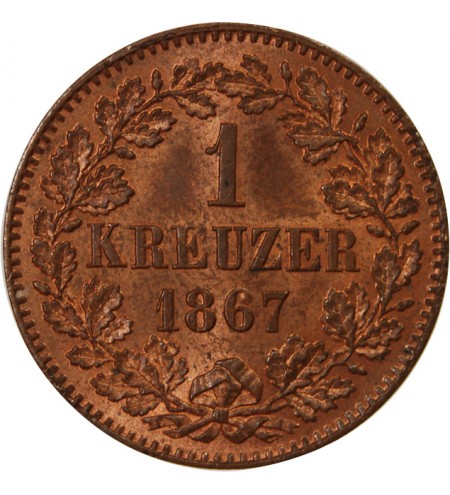 ALLEMAGNE, BADE, FRIEDRICH I - 1 KREUZER 1867