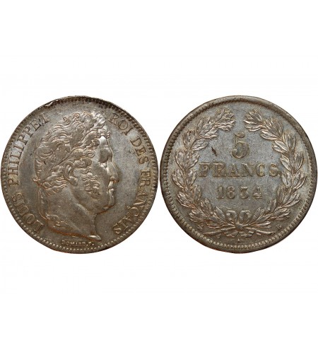 5 FRANCS LOUIS PHILIPPE 1834 B ROUEN