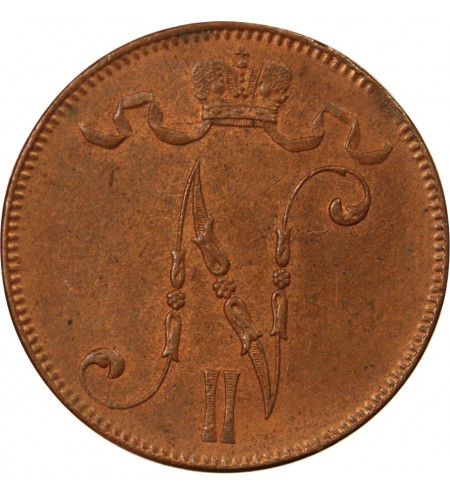 FINLANDE, NICOLAS II - 5 PENNIÄ 1916