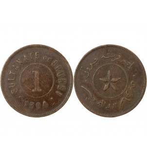 BRUNEI, HASHIM JALILUL ALAM AQAMADDIN - 1 CENT 1304 (1887) 2