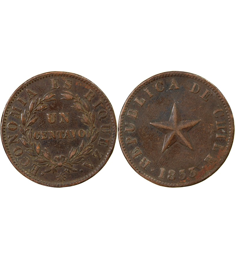 CHILI - 1 CENTAVO 1853