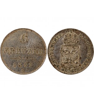 AUTRICHE, FRANÇOIS-JOSEPH Ier - 6 KREUZER 1849 A VIENNE 2