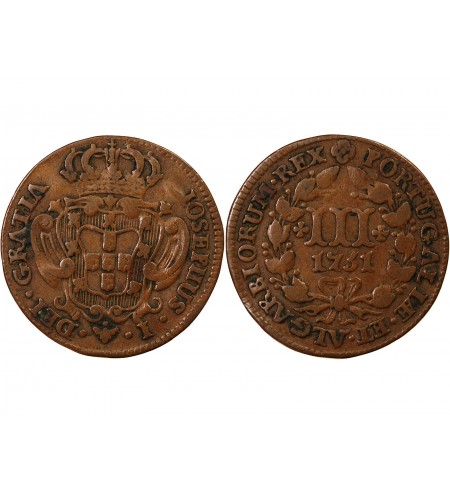 PORTUGAL, JOSEPH Ier - 3 REIS 1751
