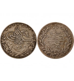 EGYPTE, MUHAMMAD V - 5 QIRSH ARGENT 1327 (1913) 2