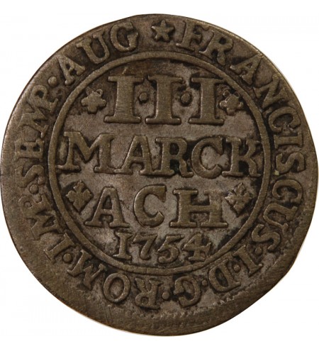 ALLEMAGNE, AIX-LA-CHAPELLE - 3 MARCK ARGENT 1754