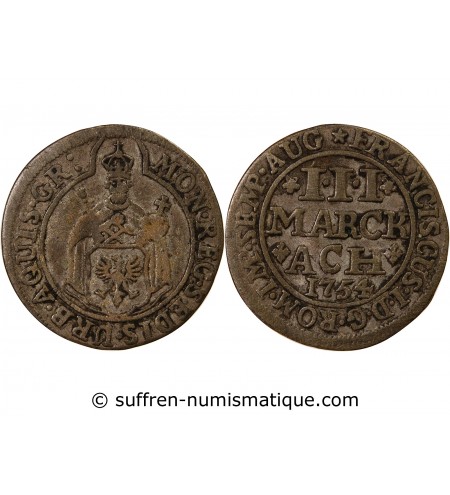 ALLEMAGNE, AIX-LA-CHAPELLE - 3 MARCK ARGENT 1754