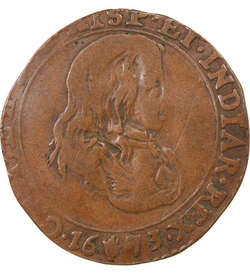 PAYS-BAS ESPAGNOLS, BRABANT, CHARLES II - JETON 1673 ANVERS
