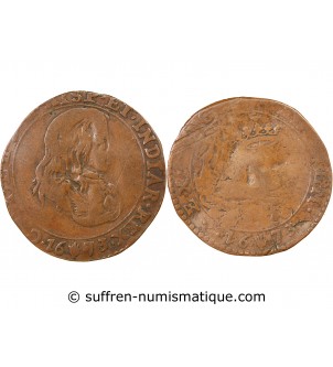 PAYS-BAS ESPAGNOLS, BRABANT, CHARLES II - JETON 1673 ANVERS