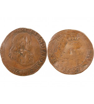 PAYS-BAS ESPAGNOLS, BRABANT, CHARLES II - JETON 1673 ANVERS 2