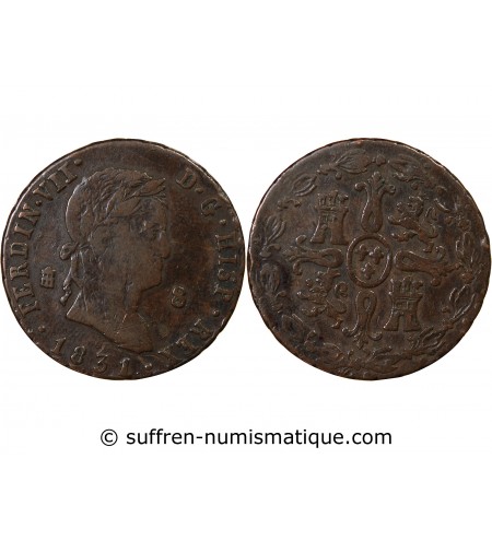 ESPAGNE, FERDINAND VII - 8 MARAVEDIS 1831