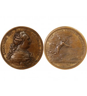 LOUIS XVI - MÉDAILLE BRONZE 1786 - VISITE DES CÔNES DE CHERBOURG 2