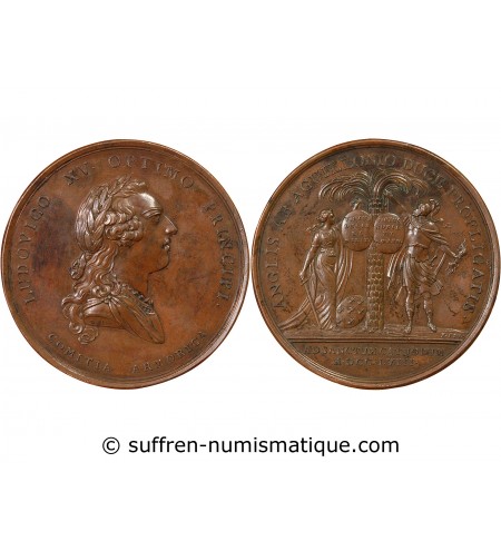 LOUIS XV - MÉDAILLE BRONZE 1758 - Victoire sur les Anglais des milices bretonnes