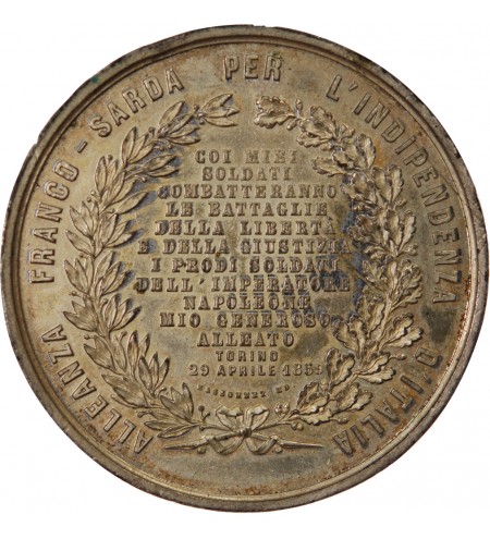 VICTOR-EMMANUEL II - MÉDAILLE ÉTAIN 1859 TURIN - Indépendance italienne