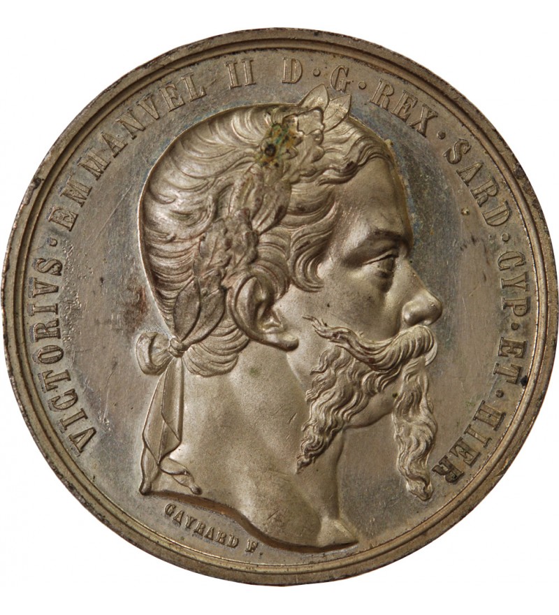 VICTOR-EMMANUEL II - MÉDAILLE ÉTAIN 1859 TURIN - Indépendance italienne