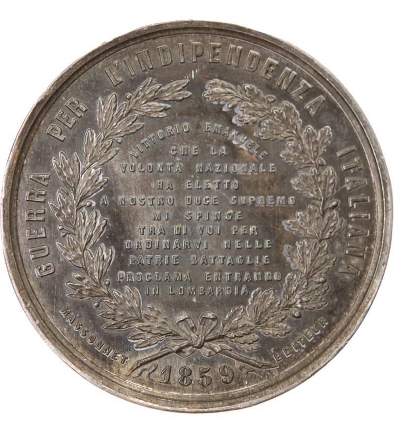 GARIBALDI - MÉDAILLE ÉTAIN 1859 - Indépendance italienne