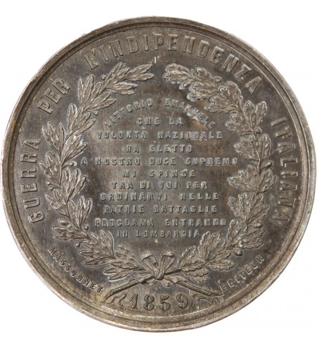 GARIBALDI - MÉDAILLE ÉTAIN 1859 - Indépendance italienne