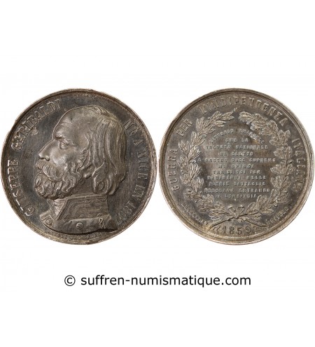 GARIBALDI - MÉDAILLE ÉTAIN 1859 - Indépendance italienne