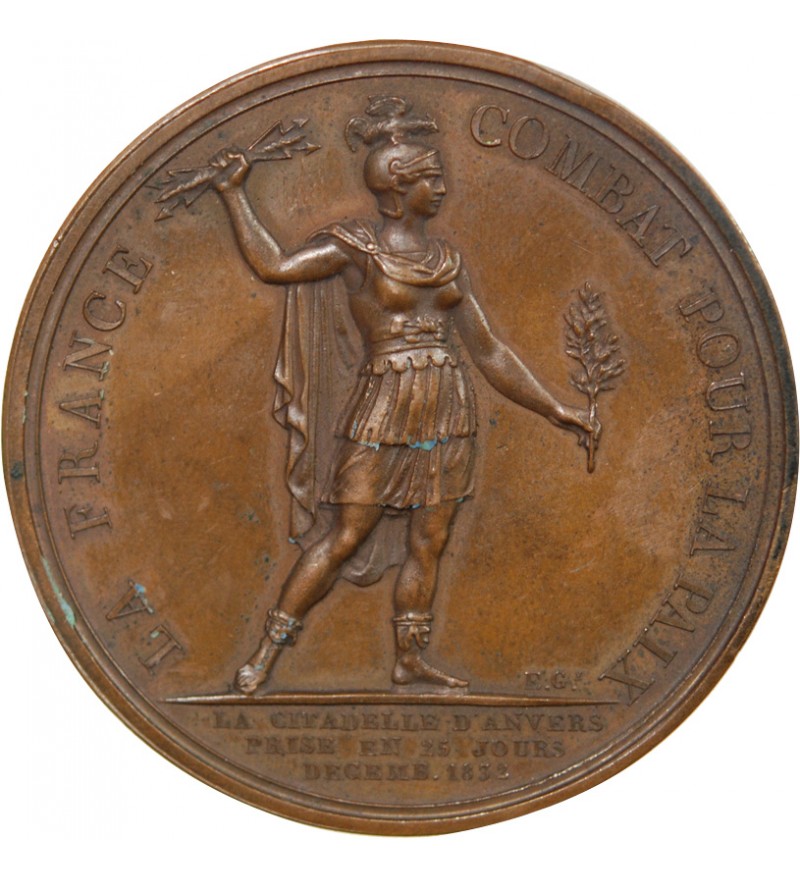 LOUIS-PHILIPPE Ier, PRISE D'ANVERS - MÉDAILLE BRONZE 1832
