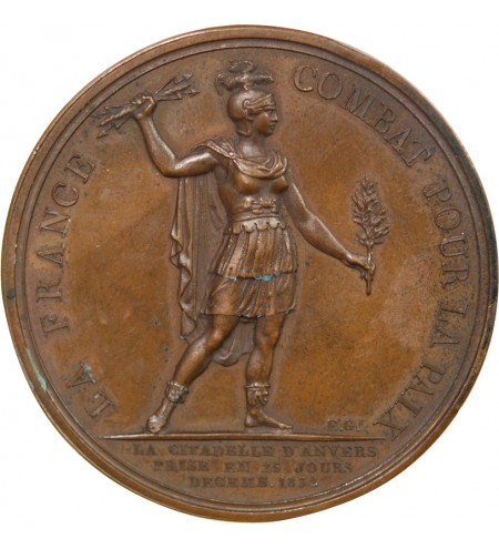 LOUIS-PHILIPPE Ier, PRISE D'ANVERS - MÉDAILLE BRONZE 1832