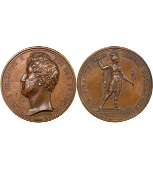 LOUIS-PHILIPPE Ier, PRISE D'ANVERS - MÉDAILLE BRONZE 1832 2