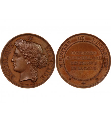 MINISTÈRE DE L'INTÉRIEUR, PRISONS DE LA SEINE - MÉDAILLE CUIVRE