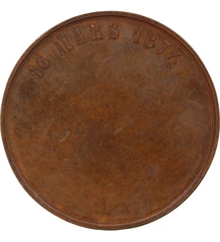 NAPOLÉON IV - MÉDAILLE CUIVRE 1874 - MAJORITÉ DU PRINCE