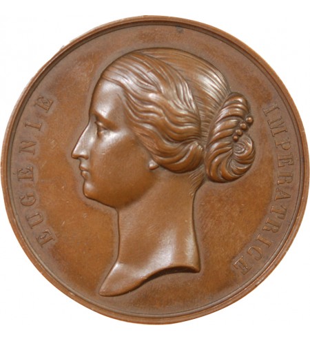 EUGÉNIE, EXPOSITION NATIONALE DE NANTES - MÉDAILLE CUIVRE 1861