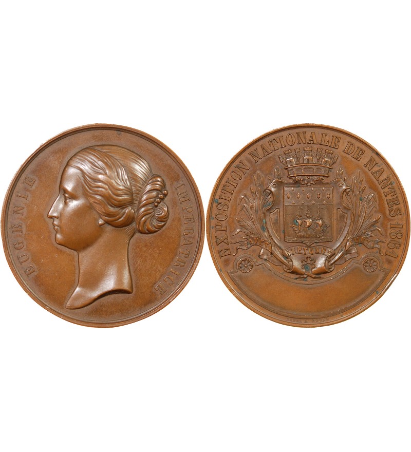 EUGÉNIE, EXPOSITION NATIONALE DE NANTES - MÉDAILLE CUIVRE 1861