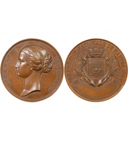 EUGÉNIE, EXPOSITION NATIONALE DE NANTES - MÉDAILLE CUIVRE 1861