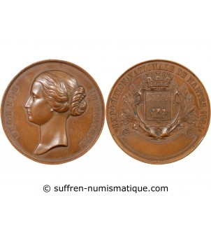 EUGÉNIE, EXPOSITION NATIONALE DE NANTES - MÉDAILLE CUIVRE 1861