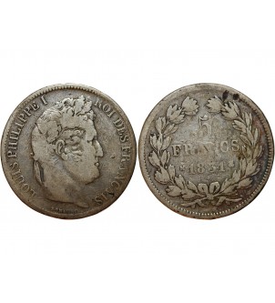 Louis-Philippe Ier 5 francs Argent 1831 M Toulouse 2