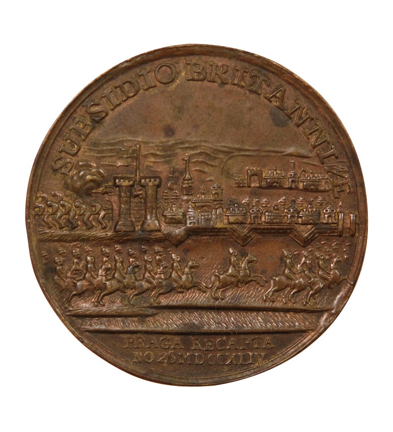 CHARLES-ALEXANDRE DE LORRAINE - MÉDAILLE BRONZE 1744 - RECONQUÊTE DE PRAGUE