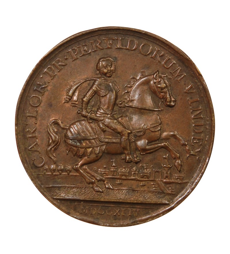 CHARLES-ALEXANDRE DE LORRAINE - MÉDAILLE BRONZE 1744 - RECONQUÊTE DE PRAGUE