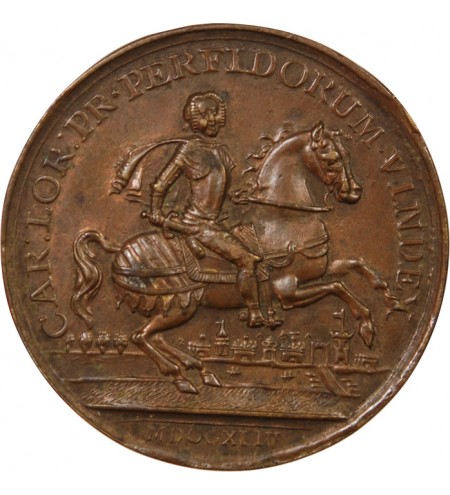 CHARLES-ALEXANDRE DE LORRAINE - MÉDAILLE BRONZE 1744 - RECONQUÊTE DE PRAGUE