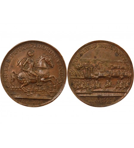 CHARLES-ALEXANDRE DE LORRAINE - MÉDAILLE BRONZE 1744 - RECONQUÊTE DE PRAGUE