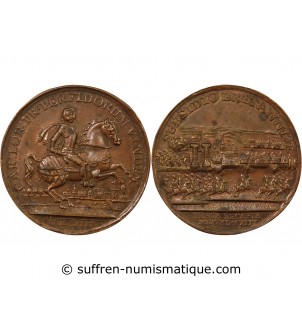 CHARLES-ALEXANDRE DE LORRAINE - MÉDAILLE BRONZE 1744 - RECONQUÊTE DE PRAGUE