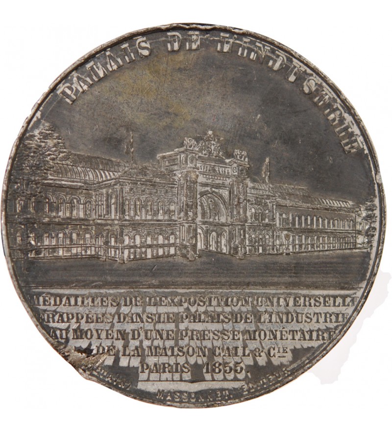NAPOLÉON III, PALAIS DE L'INDUSTRIE - MÉDAILLE ÉTAIN 1855