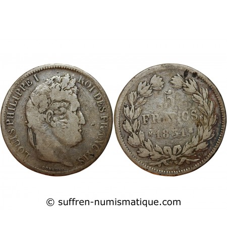 Louis-Philippe Ier 5 francs Argent 1831 M Toulouse